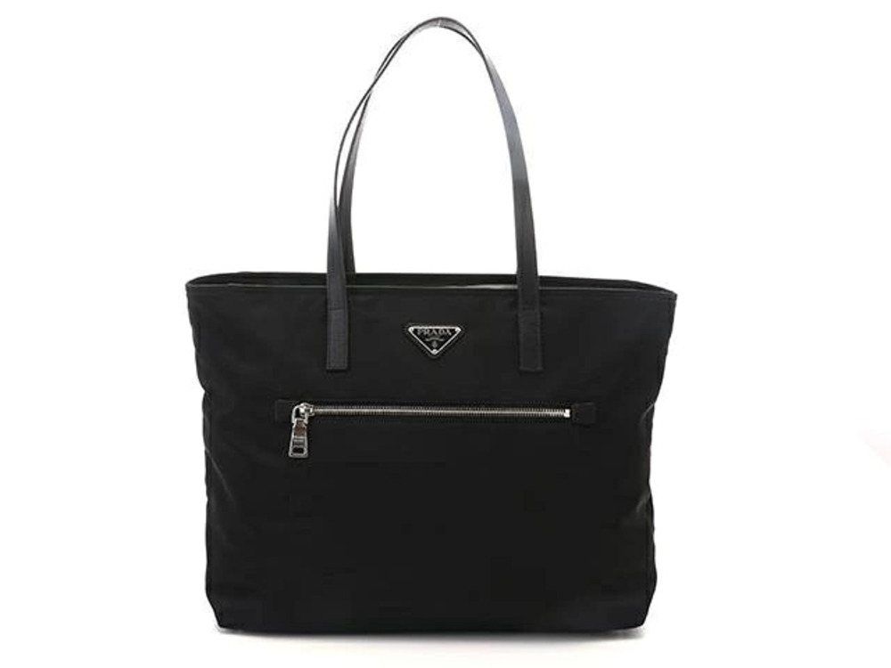 Prada Tote Bag Black Embossed